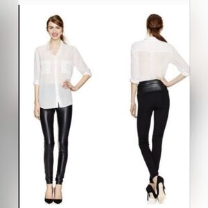 ARITZIA Wilfred Daria 50/50 Vegan Leather High Waist Stretch Cotton Pant Legging